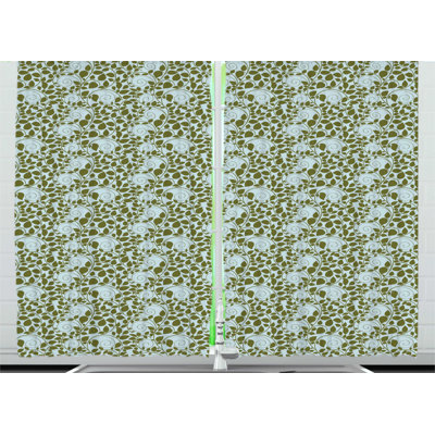Floral Tailored Kitchen Curtain