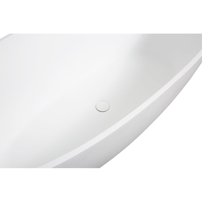 Luxury Handcrafted Freestanding Soaking Bathtub With Overflow In Matte White