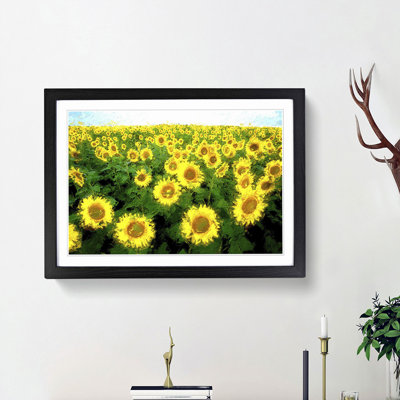 Yellow Sunflower Meadow - Framed Print