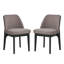 Chaise de salle à manger rembourrée en polyester 19,5 po avec pieds en bois massif noir (ensemble de 6)-923729-923741