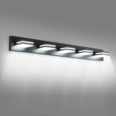Bathroom Vanity Light Acrylic Shade Dimmable LED Light ( Dimmer Not Included) 5-Light