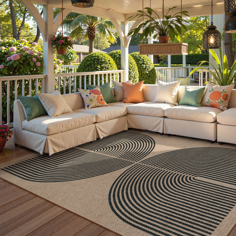 Tapis d'extérieur moderne en jute lavable à la machine avec envers antidérapant pour patio, cour et intérieur