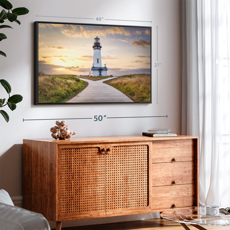 Impression sur toile du phare de Yaquina sur la côte de l'Oregon, H 27 po x l 40 po