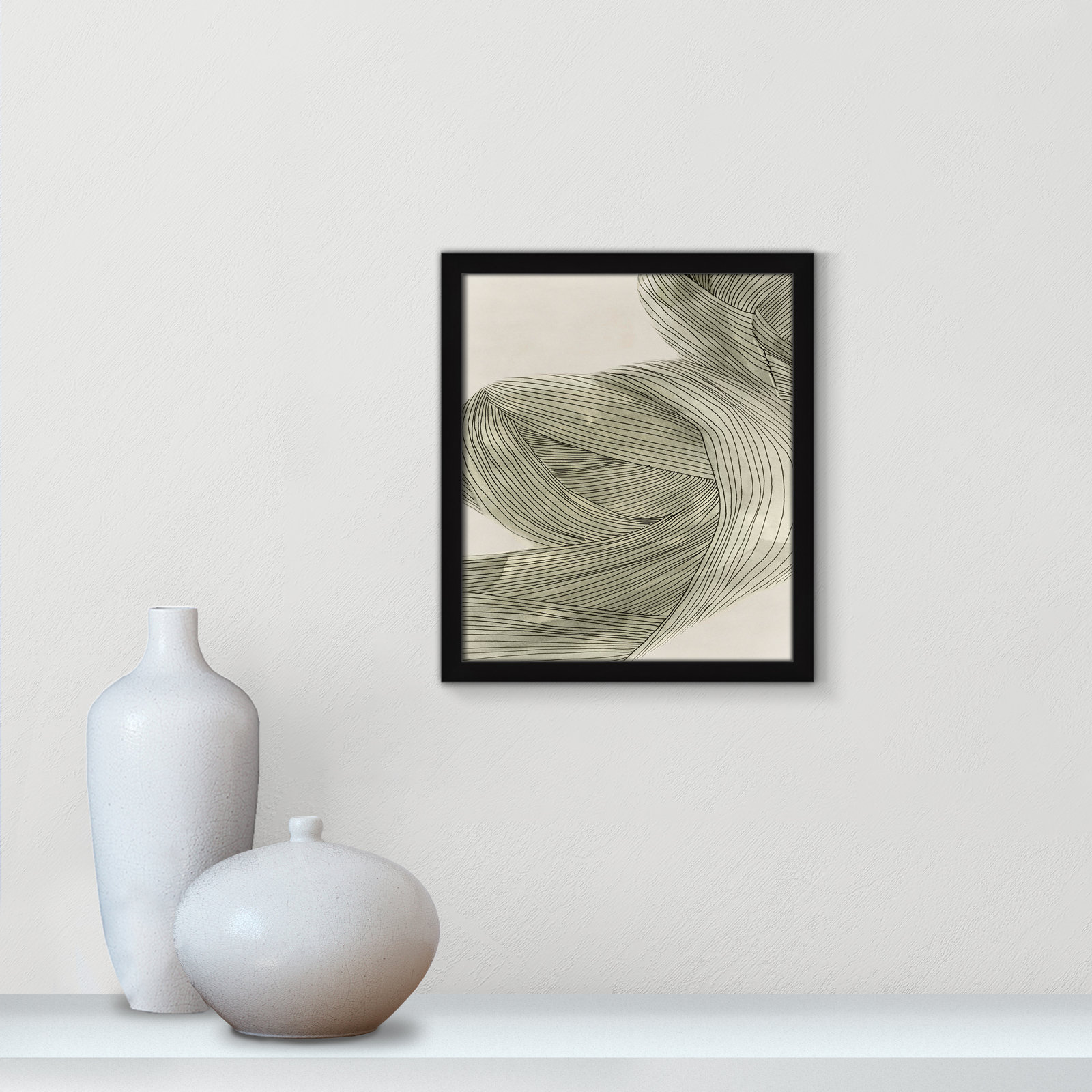 Anelis "Dreaming in Pastel II" Painting, 15" H x 13" W x 0.75" D, Satin Black
