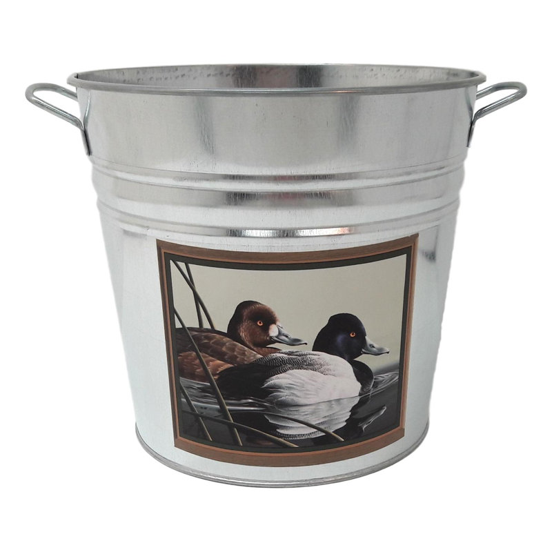Figgs Metal Pot Planter, Duck Blue