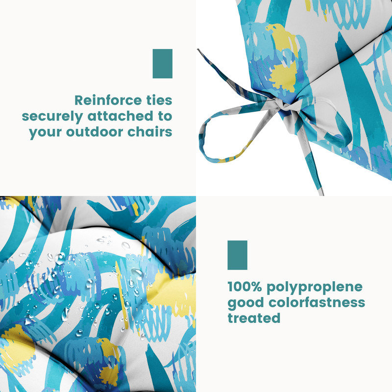 High-Back Seat Cushion - Waterproof Outdoor Adirondack Chair Cushion for Patio Furniture with Vibrant Patterns, Premium Elastic Padding, Multi-Scenario Use