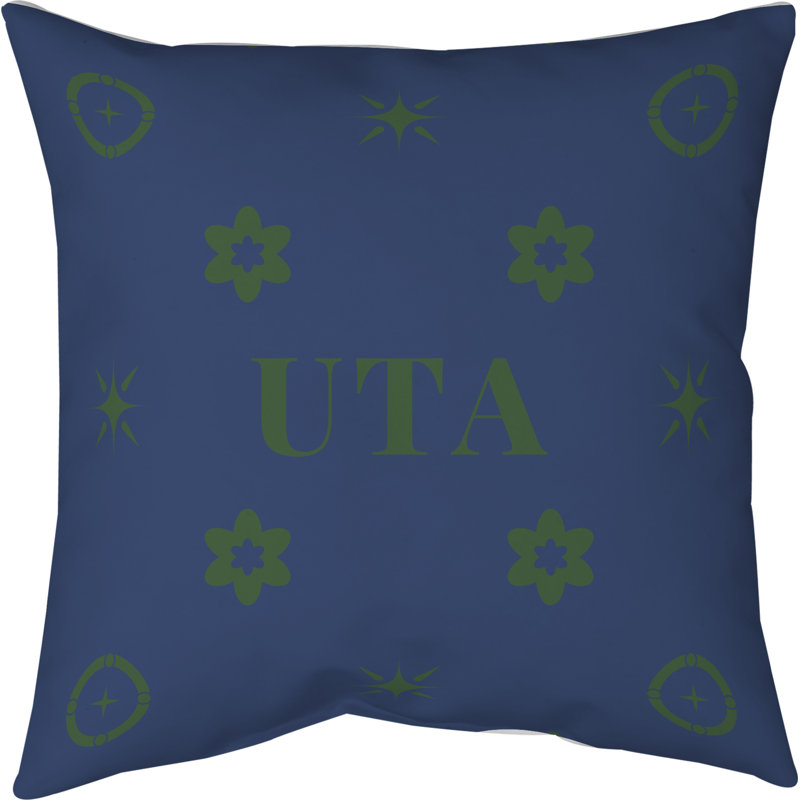 Coussin en coton Utah, 18 pouces x 18 pouces, Utah vert bleu marine bleu vert