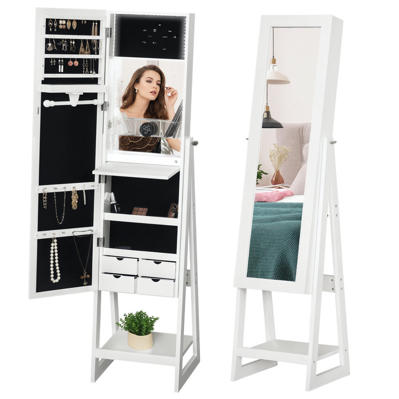 Glass Jewellery Chest with Mirror
