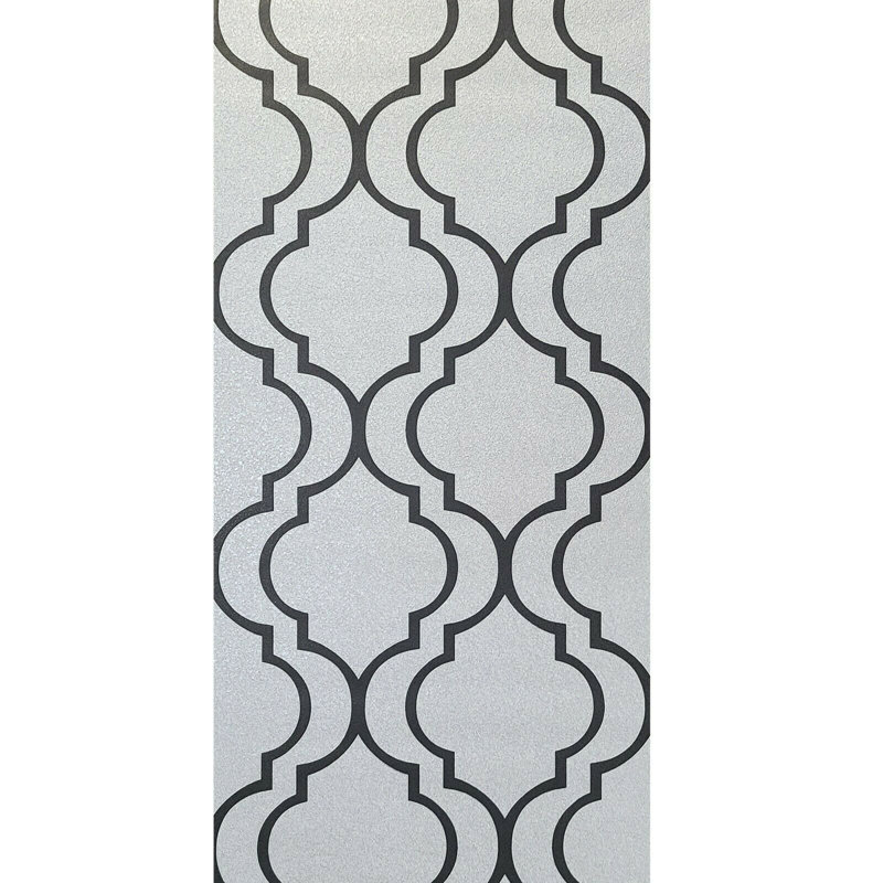 Marrakech, noir, blanc, faux mica, géométrique, marocain, treillis, papier peint, 3D