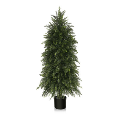 Artificial Cedar Topiary Tree, Faux Greenery Cedar Tree with UV-Resistant for Outdoor/Indoor Decor