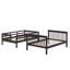 Lit superposé double sur lit double pour chambre à coucher, avec tiroir, espace de rangement et garde-corps sur escalier-1407840341