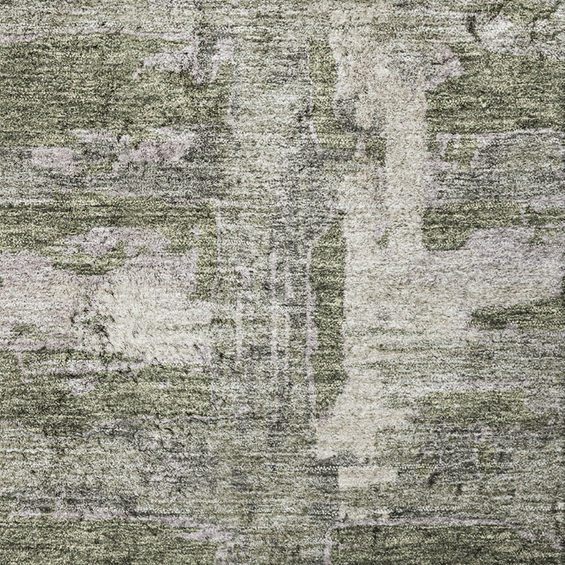 Tapis à rayures Dream Shag ADS745 lavable à la machine de qualité supérieure, Olive, 2'3" x 7'6" Runner