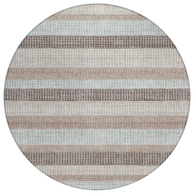 Machine Washable Indoor/Outdoor Xhevrie Taupe Rug