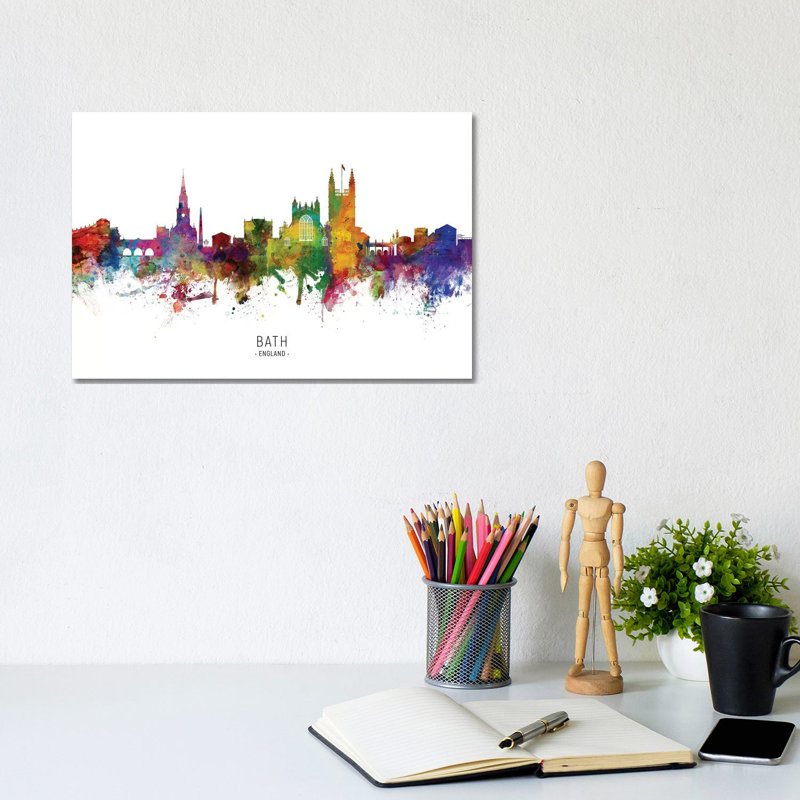 Bath England Skyline by Michael Tompsett - Wrapped Canvas Print, 20.32 cm H x 30.48 cm W