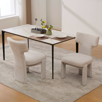 22.03" W Upholstered Wing Back Dining Chair Side Chair (Set Of 2)