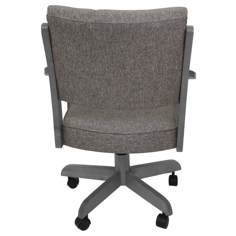 Evteka Dining Caster Chair with Arms, Mojave Gray, Light Gray