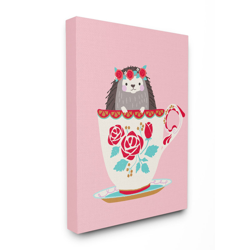 Art sur toile Rameriz Hérisson dans une tasse de thé, H 20 po x l 16 po x P 1,5 po