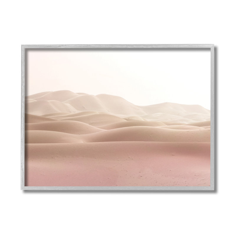 «Desert Sand Dunes Landscape Beige White Sky» par Kim Allen - impression, H 11 po x l 14 po, Estampe numérique Farmhouse