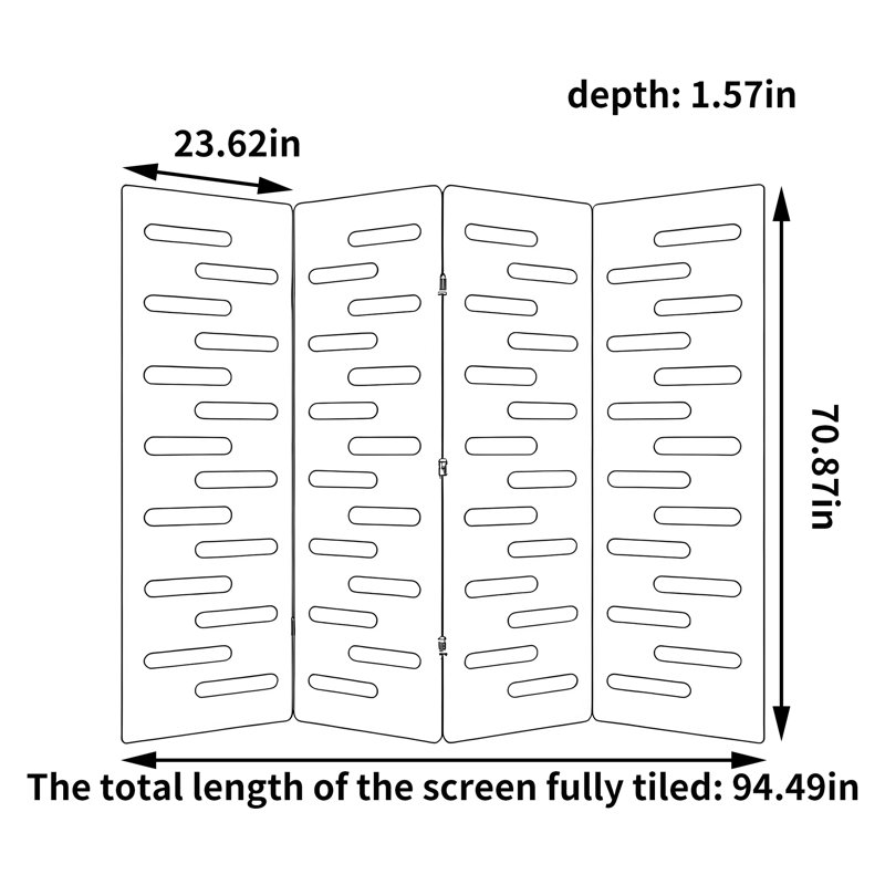 Palumbo, 70.87" H x 94.49" W x 1.57" D