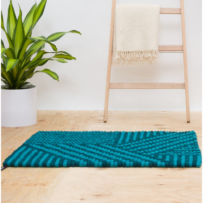 Elvia Rectangle 70 cm x 100 cm Geometric Wool Hand Woven Area Rug