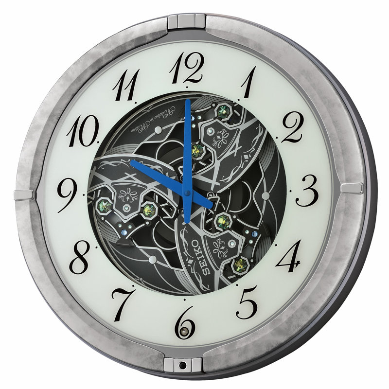 QXM397SRH Melodies In Motion Clock, Silver-Tone