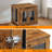 Rotten Wood Color Detachable Melamine-coated Particleboard Single-door Side Table with Tray and Cushion-1837224059