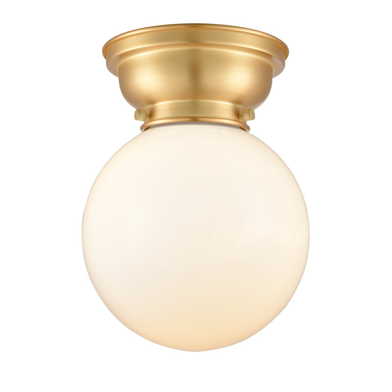 Plafonnier encastré 8 lumières Chippewa, Or satiné, Blanc mat, Ampoule DEL 6 watts Vinage