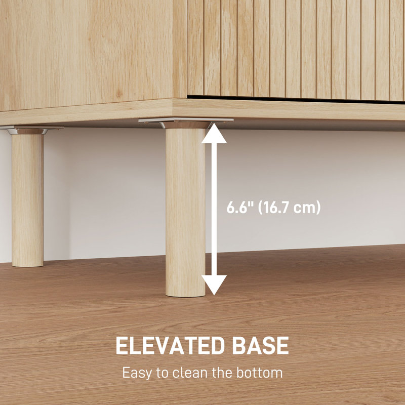 Armoire décorative, armoire de rangement avec tablette réglable, chêne