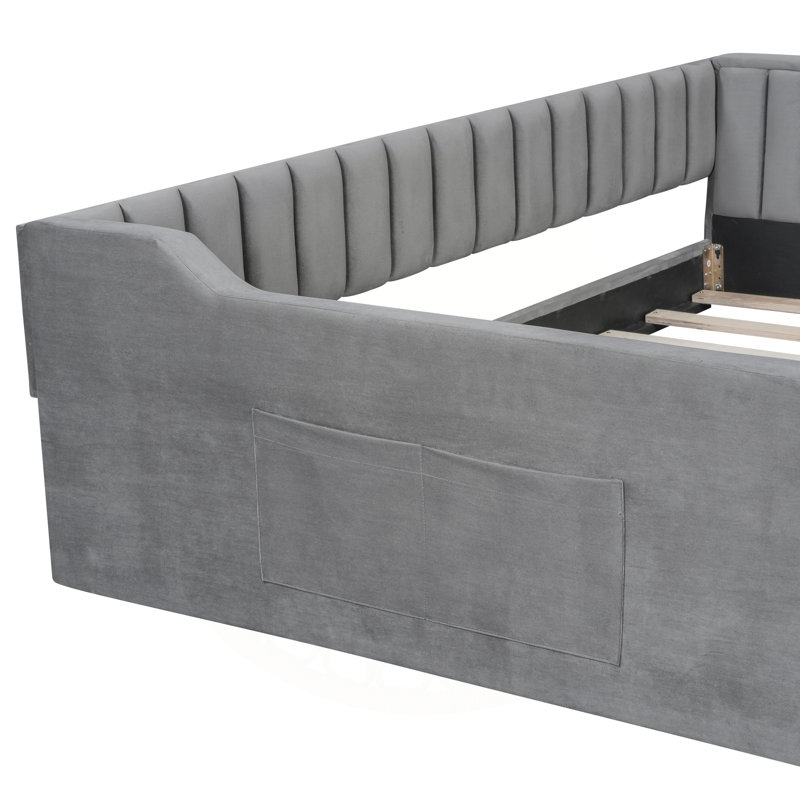 Versatile Upholstered Harte with Side Storage and Modern Design for All Spaces, Gray
