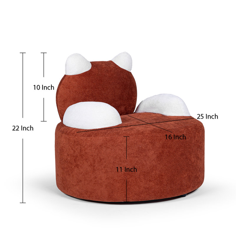 Fully Assembled Kids Textured Knotty Boucle Accent Chair with Backrest, Red