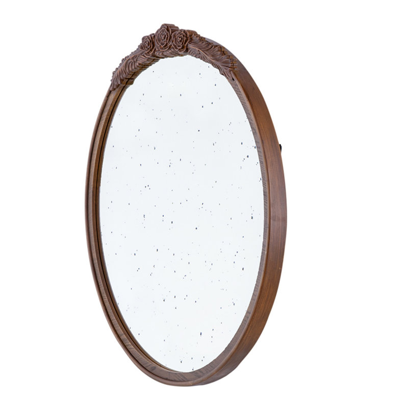 Manufactured Wood Frame Vertical Round Mirror