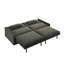 Canapé-lit convertible 4 places en chenille 4 places - Canapé Cloud avec rangement, port USB et coussin 2 en 1 gris foncé-174421407