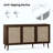 Sideboard Buffet Cabinet With 3 Rattan Doors,Modern Kitchen Storage Console Cabinet For Entryway Living Room-1585416704