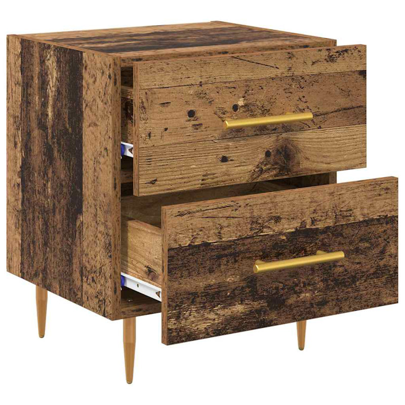 40cm W Manufactured Wood Bedside Table, Old Wood
