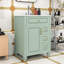 Meuble-lavabo autoportant élégant avec lavabo en céramique, tiroir rabattable, tablette réglable et support de rangement-590957402