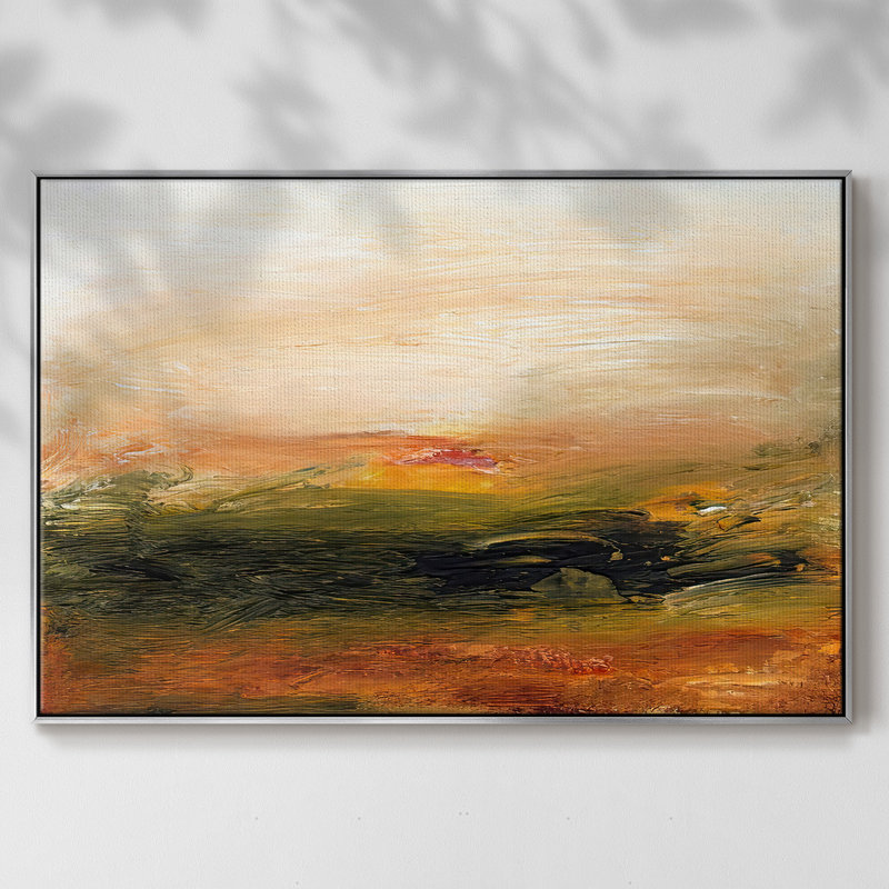 «Lingering Light I», reproduction sur toile, Encadrement argenté, H 17 po x l 25 po x P 2 po