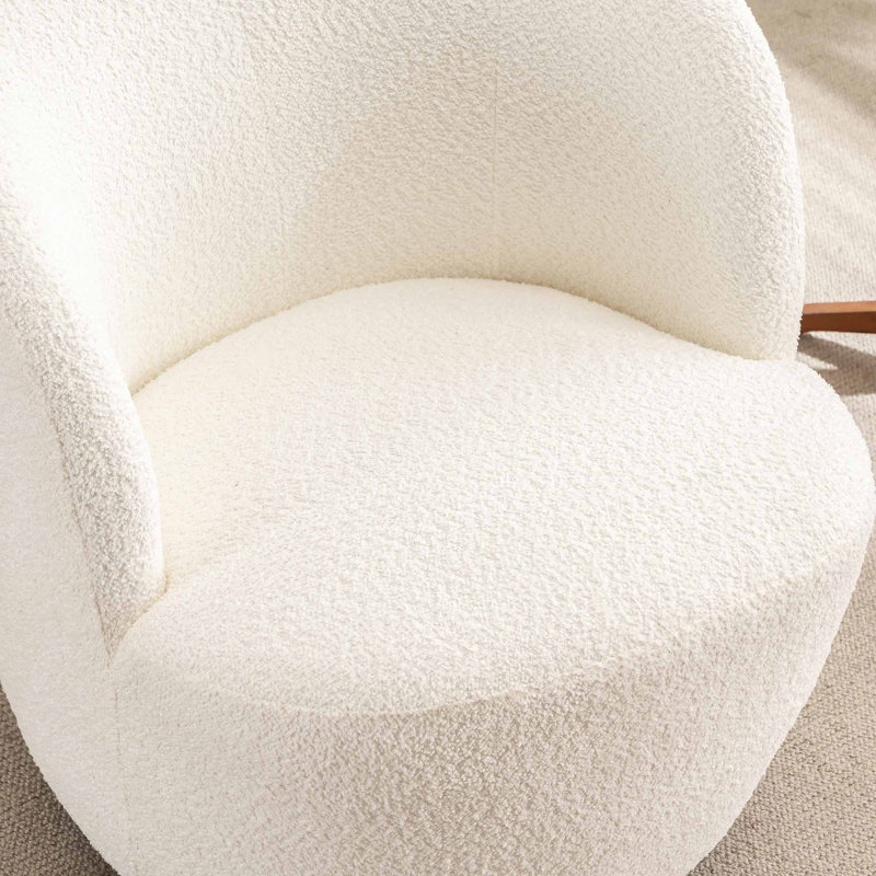 Fauteuil demi-tonneau Hadriel, Boucle blanc