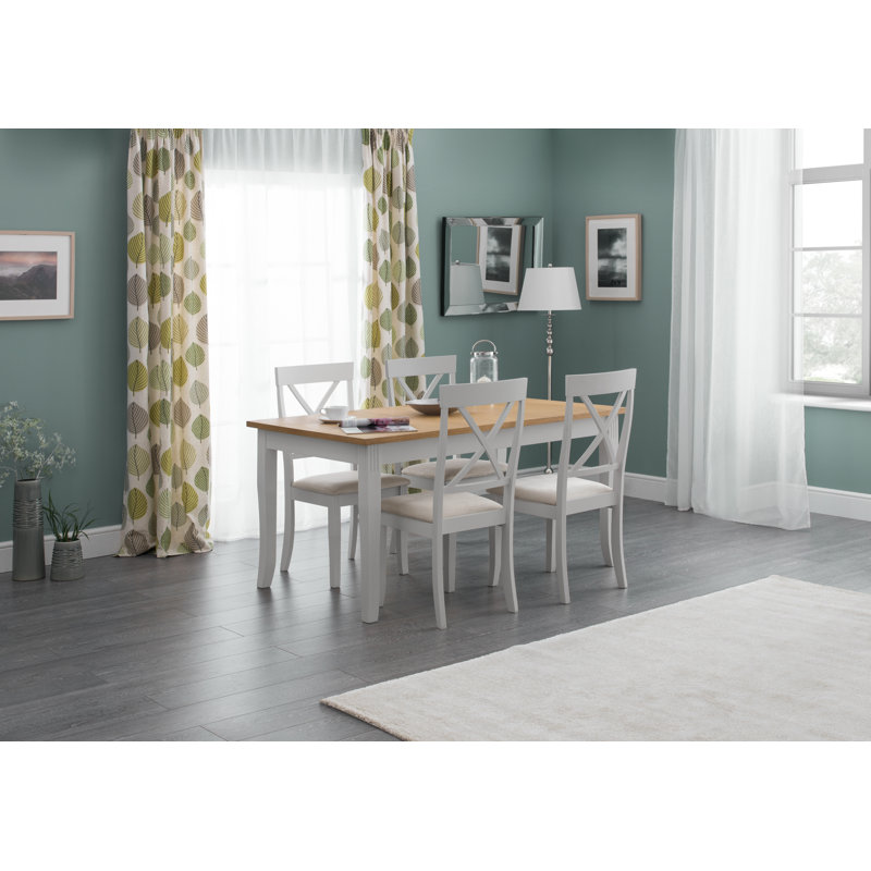 Conklin 4 - Person Rubberwood Solid Wood Dining Set