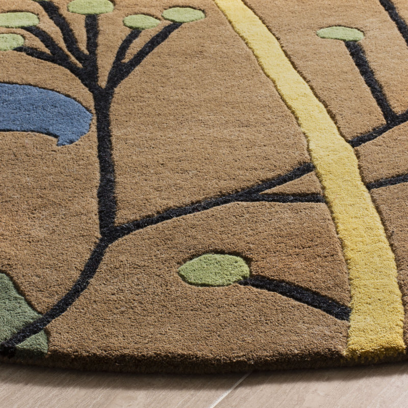 Tapis floral en laine et viscose touffeté à la main Candelo, Tapis de couloir 2 pi 6 po x 8 pi