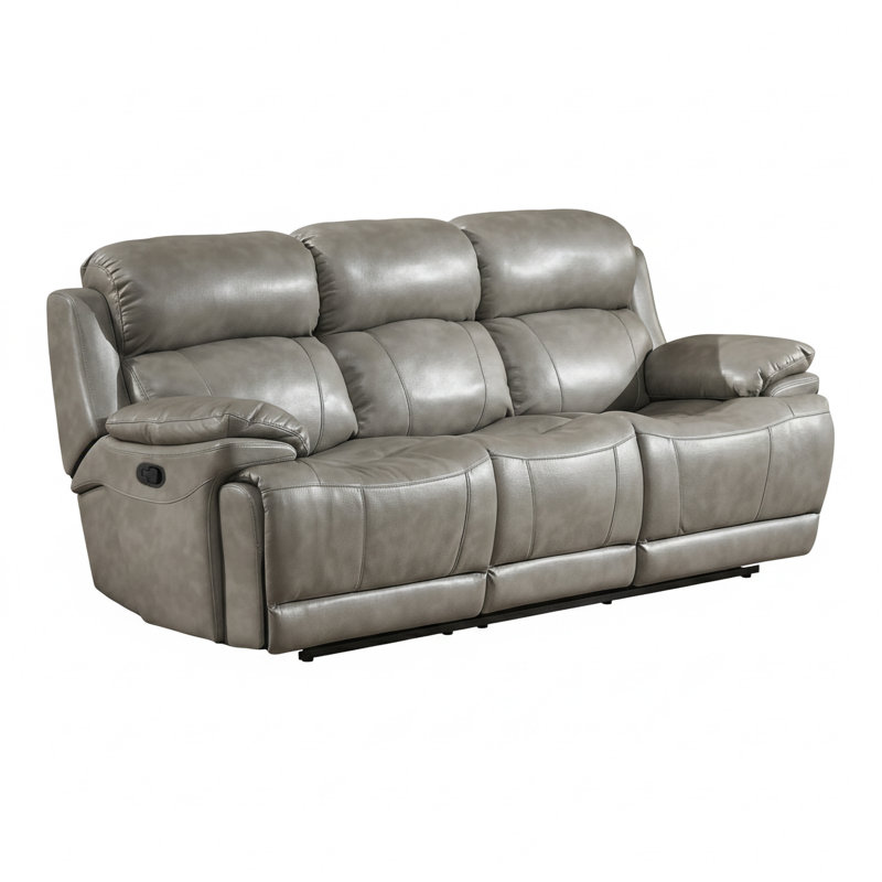 Kunkel 87'' Faux Leather Reclining Sofa, Manual