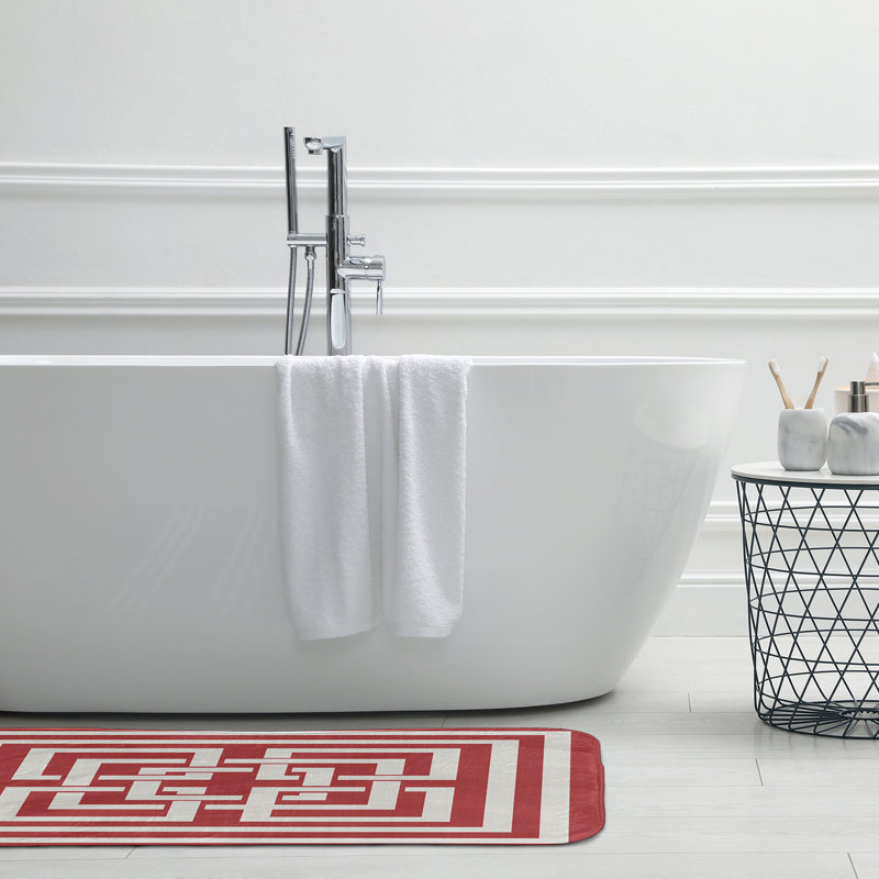 Tapis de bain Nantucket, L 17 po x L 24 po, Rouge