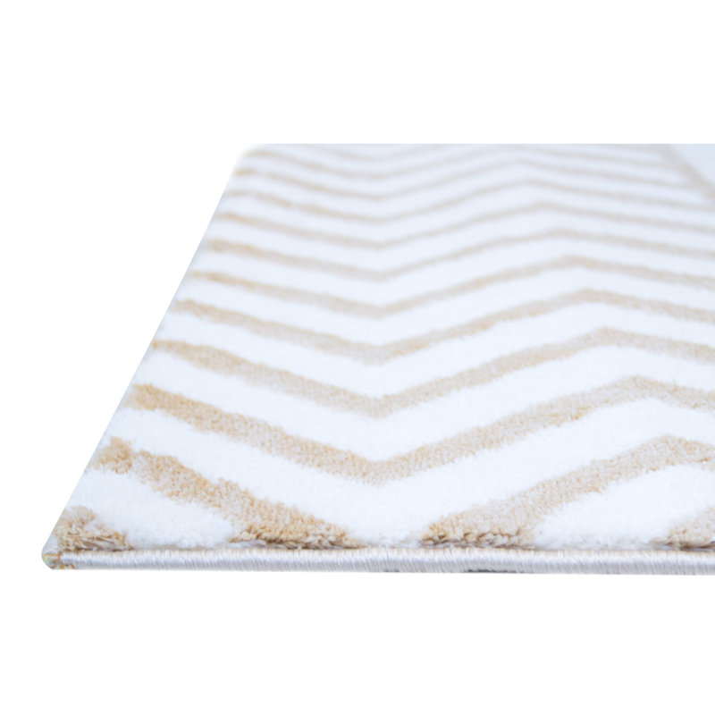 Tapis brun à chevrons Allensville, Rectangle 3 pi 4 po x 5 pi