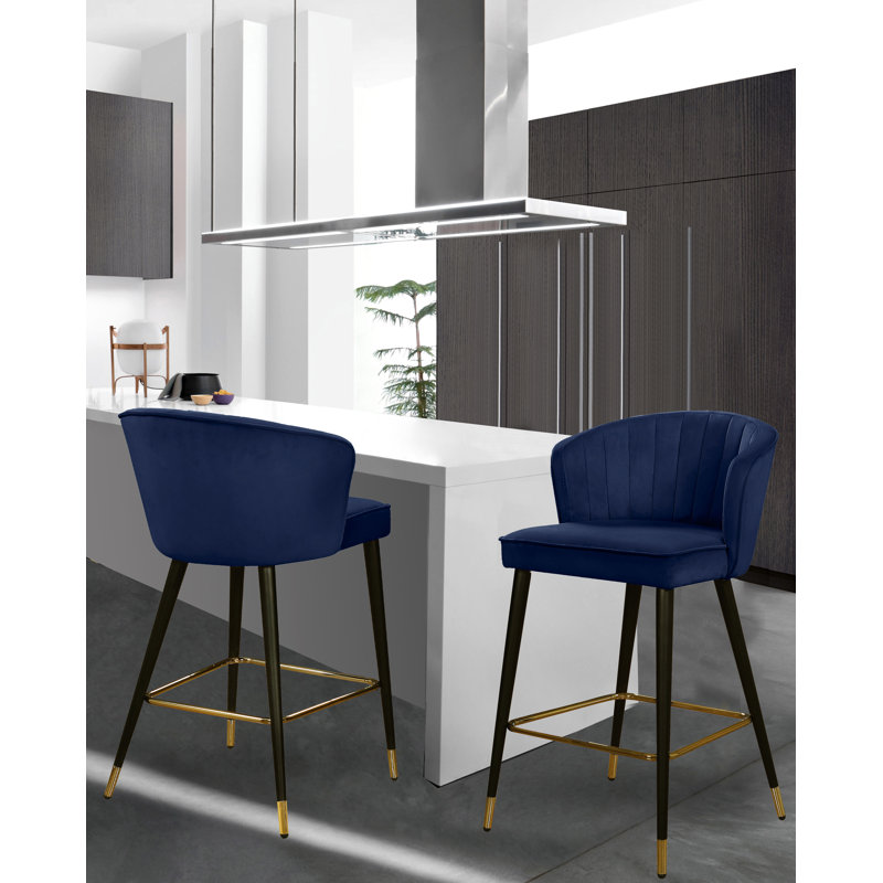 Tabouret de bar 27,3 po Cassie, Velours marine