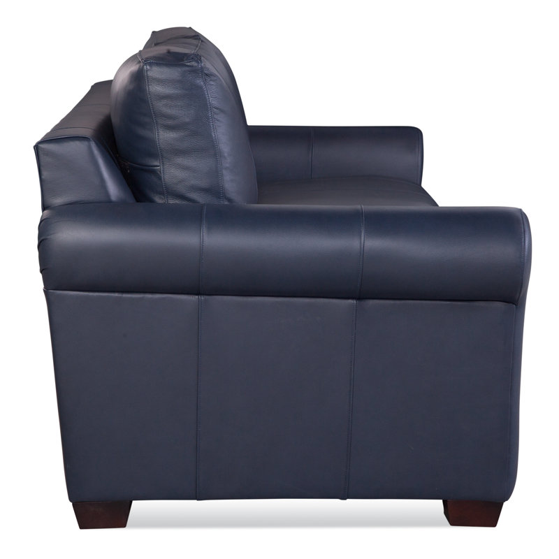 Bedford Leather Sofa, Luxtan Navy, Havana
