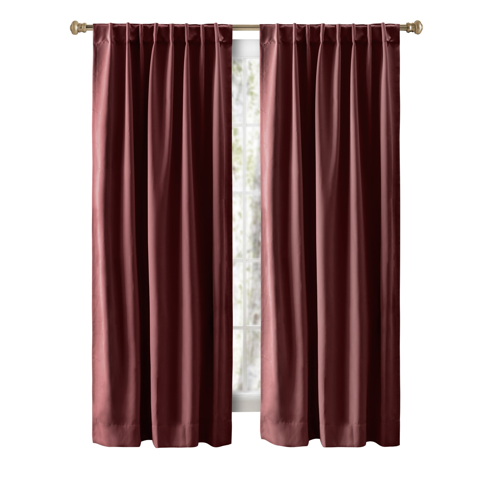 Ardelle Blackout Thermal Rod Pocket Panel, Garnet, 56" W x 72" L