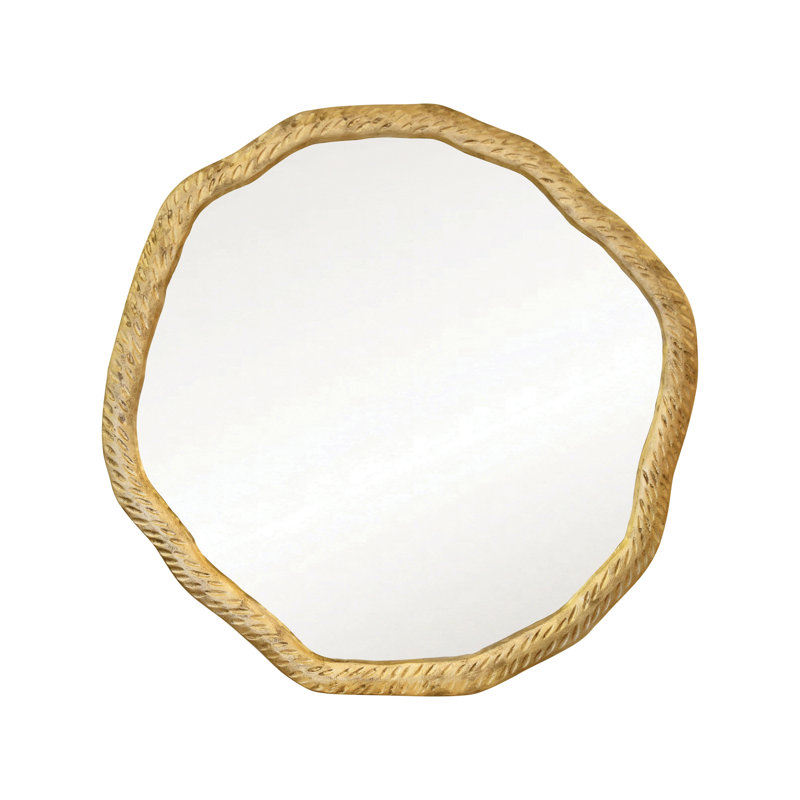 Cadence Wavy Metal Mirror, Brass