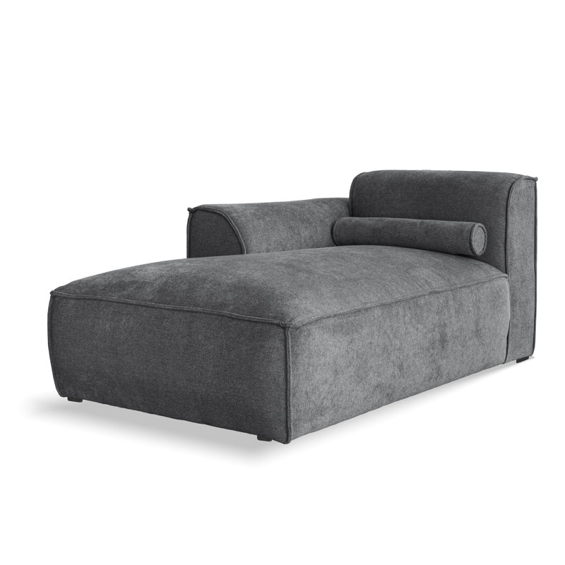 Flex Felix Upholstered Chaise Lounge, Left Hand Facing, Dark Grey