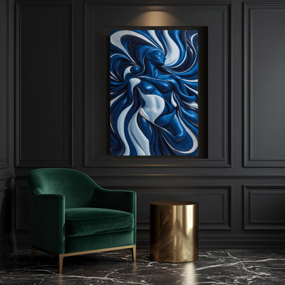 Abstract Figurative 12 Blue Canvas Wall Art
