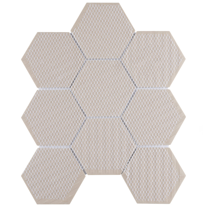 Metro Super 4" Hex Glossy Black 10" x 11-1/2" Porcelain Mosaic Tile