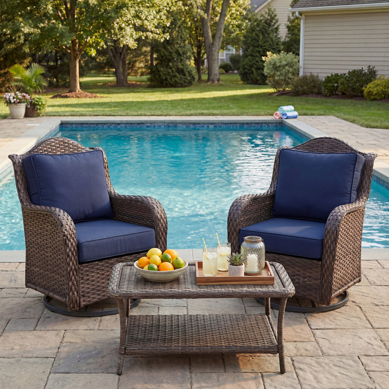 6 Inch Sunbrella Outdoor Chair Seat Back Cushion Set, 24" W x 25" D, Canvas Navy